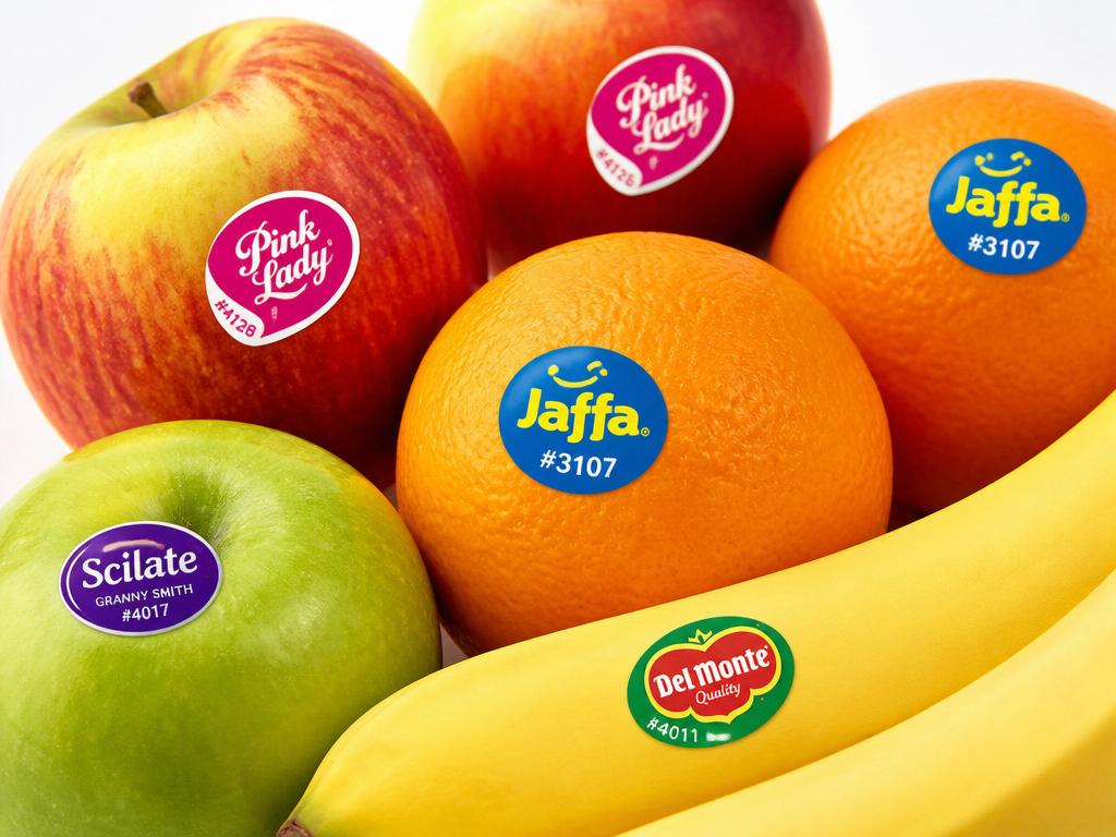 Etiquetas de Frutas e Alimentos