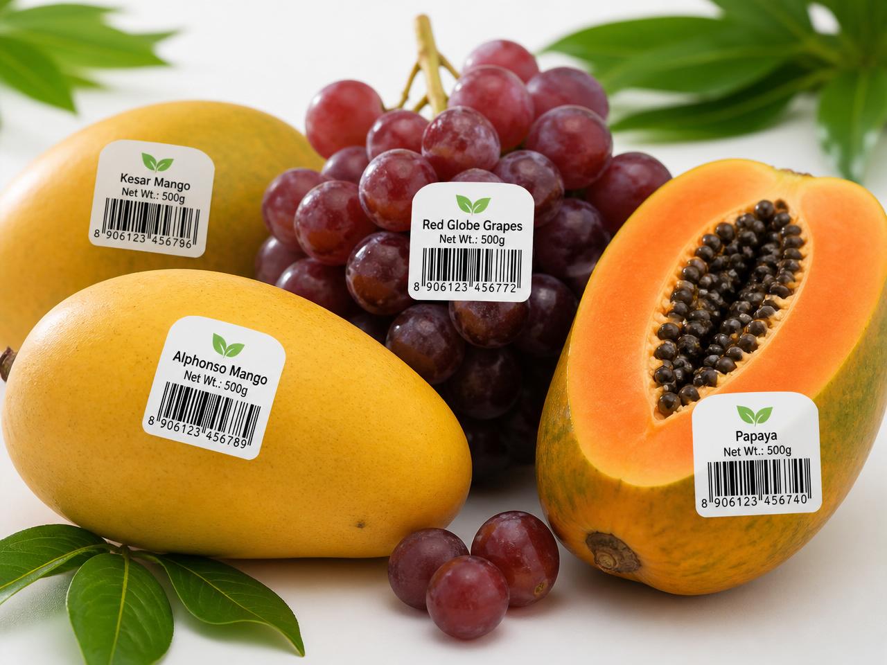 Etiquetas de Frutas e Alimentos